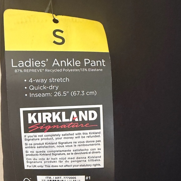 NWT🌺Kirkland Signature•Black Cropped Relaxed Fit Pants - Picture 6 of 7